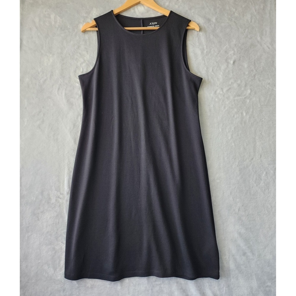 J.Crew Dress Womens Size Large Essential Tank Black Cotton Stretch Knit NWT